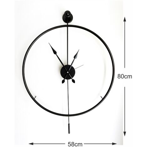 Reloj de pared de metal, reloj decorativo, estilo industrial. Clock Negro (1/5)
