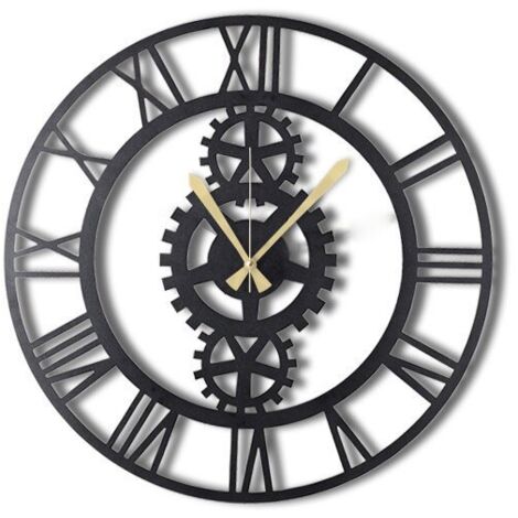 Reloj de pared de metal, reloj decorativo, estilo industrial. Clock Negro (1/5)