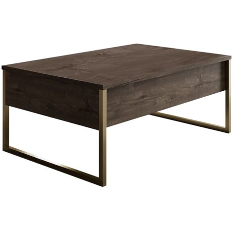 Mesa de centro Kailua Z101, Nogal, 40x60x90cm, Aglomerado laminado, Angular
