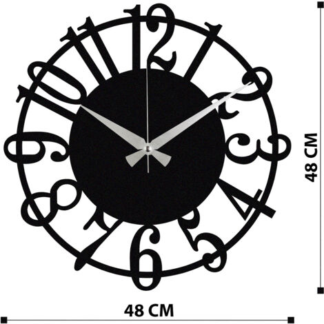 Reloj de pared de metal, reloj decorativo, estilo industrial. Clock Negro (1/5)