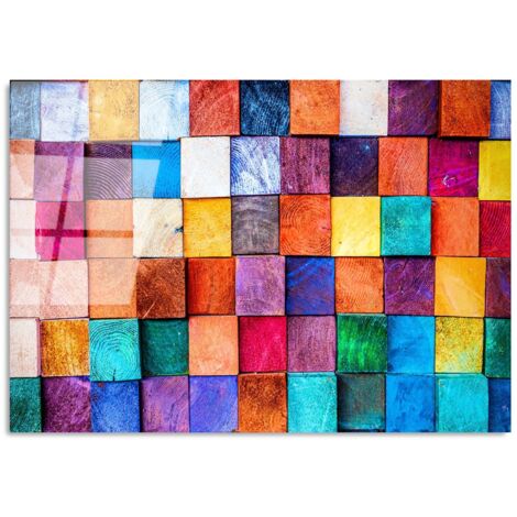 Arte de pared de vidrio de seguridad, decoración de vidrio Painting Multicolor (1/5)