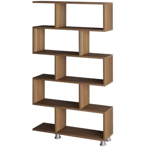 Estantería de 5 estantes decorativos de nogal H156 cm - Nilüfer (1/5)