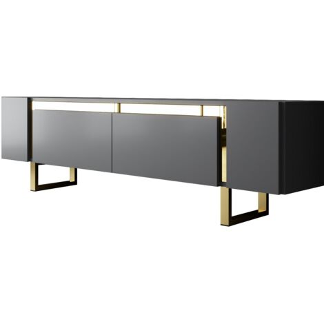 Mueble TV, mesa TV, mueble bajo. Stand Antracita Gold