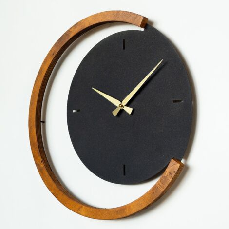 Reloj de pared de metal, reloj decorativo, estilo industrial. Clock Negro Nuez (1/5)