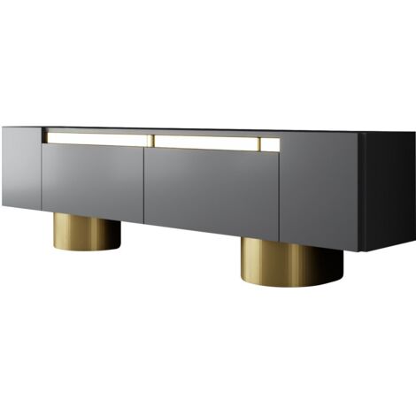 Mueble TV, mesa TV, mueble bajo. Stand Antracita Gold