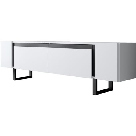 Mueble TV, mesa TV, mueble bajo. Stand Blanco Negro