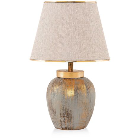 Lámpara de mesa, lámpara de noche, lámpara de salón. Lamp Cream Gold