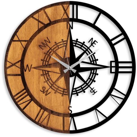 Reloj de pared de madera, decoración natural. Clock Nuez Negro (1/5)