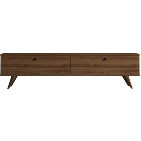 Asir Group Llc – Mueble de TV nogal 160 cm – Soporte bajo con estantes y almacenamiento – Tablero de partículas 18 mm – Diseño elegante y duradero (1/5)