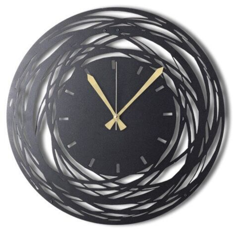Reloj de pared de metal, reloj decorativo, estilo industrial. Clock Negro (1/5)
