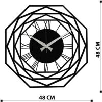 Reloj de pared de metal, reloj decorativo, estilo industrial. Clock Negro