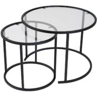 Mesa de centro, mesa de salón, mesa auxiliar. Set Negro