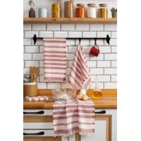 Juego de toallas de cocina Set Tile Rojo