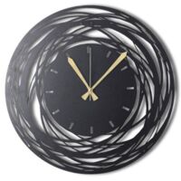 Reloj de pared de metal, reloj decorativo, estilo industrial. Clock Negro