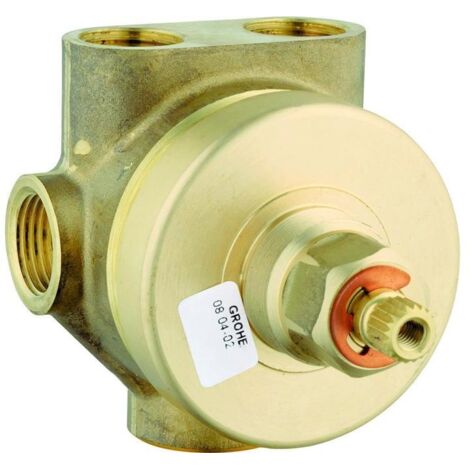 GROHE 5-Wege-Umstellung 29033, Unterputz-Einbaukörper, Anschluss kalt und warm 1/2'', 2 Abgänge 1/2'', 1 Wannenabgang 3/4'', Einbautiefe stufenlos einstellbar 66 - 113 mm (1/5)