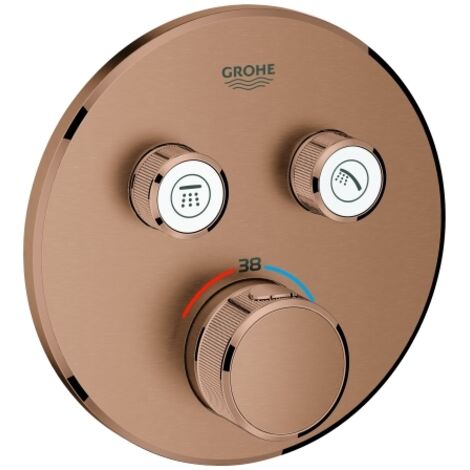 Thermostat-Duscharmatur Grohe Grohtherm SmartControl – Unterputz mit 2 Absperrventilen – GROHE StarLight Oberfläche – Warm Sunset gebürstet (1/3)