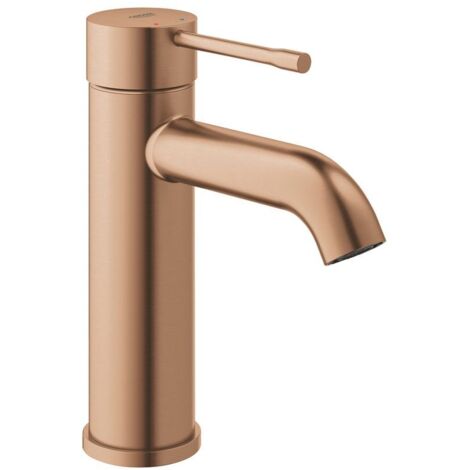 Grohe Essence 1-Loch-Einhand-Waschtischbatterie S-Size, Warm Sunset gebürstet, glatter Körper, fester Auslauf, 5l/min