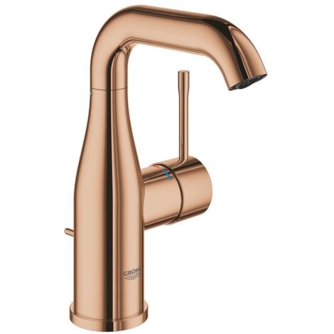 Grohe Essence 1-Loch-Einhand-Waschtischbatterie M-Size, Warm Sunset, Zugstangen-Garnitur, schwenkbarer Auslauf, 5l/min