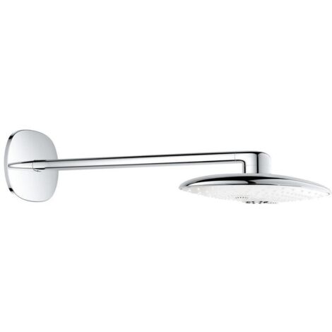 GROHE Kopfbrauseset Rainshower Duo 360 26254, Brauseboden in moon white, Brausearm 450 mm, chrom/moon white (1/5)