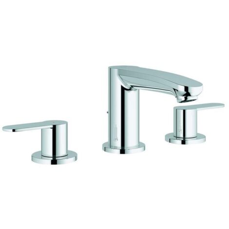 GROHE 3-Loch-Waschtischbatterie Eurostyle Cosmopolitan 202082, Zugstangen-Ablaufgarnitur 1 1/4'', chrom (1/5)