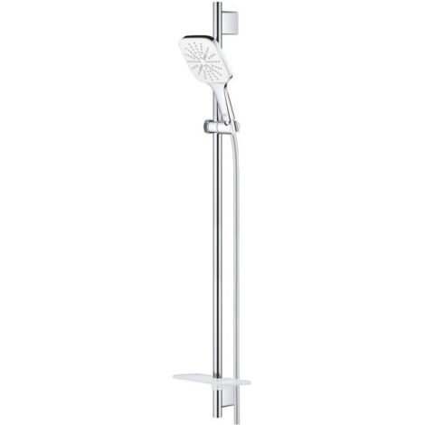 Grohe Rainshower SmartActive Brausestangenset 130 Cube, Moon White/Chrom, 5,4l/min, 900mm, Silverflex 1,750mm, 3 Strahlarten (1/5)