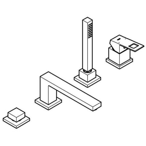 GROHE 4-Loch Einhand-Wannenkombination Eurocube 198971, eigensicher, hard graphite gebürstet (1/5)