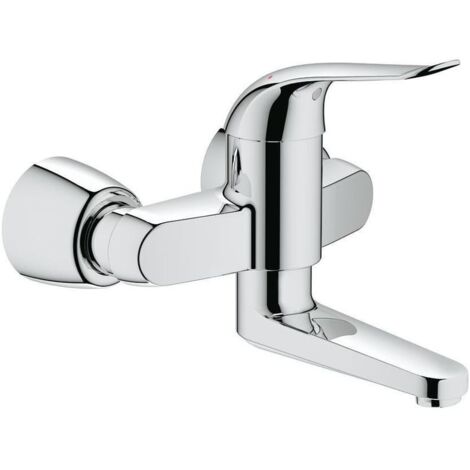 GROHE 32771000 EH-WT-Batt. Euroeco Special 32771 Wandmontage absperrb. S-Anschlüsse chrom (1/5)