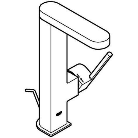 GROHE Einhand-Waschtischbatterie GROHE Plus 238433, L-Size, Einlochmontage, herausziehbarer Auslauf, Zugstangen-Ablaufgarnitur 1 1/4'', hard graphite gebürstet (1/5)