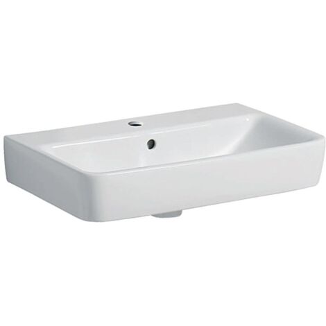 Geberit Renova Compact Waschtisch, 60x37cm mit Hahnloch, mit Überlauf, weiß, KeraTect (1/5)