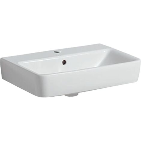 Geberit Renova Compact Waschtisch, 55x37cm mit Hahnloch, mit Überlauf, weiß, KeraTect (1/5)