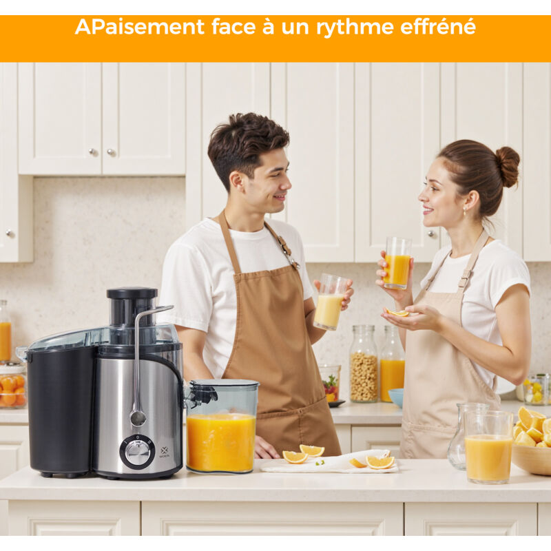 Extracteur De Jus AICOOK 600W - Acier Inoxydable - Portable - Neuf