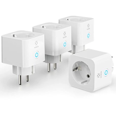 Prise connectée WiFi avec mesure de consommation électrique – Compatible Alexa/Google Home – Contrôle à distance – Horaires/minuterie – Lot de 4 – Woox