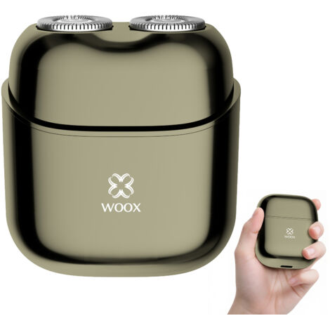 Rasoir électrique homme double tête amélioré – Compact et étanche – Autonomie 60 min – Charge rapide USB Type-C – Woox