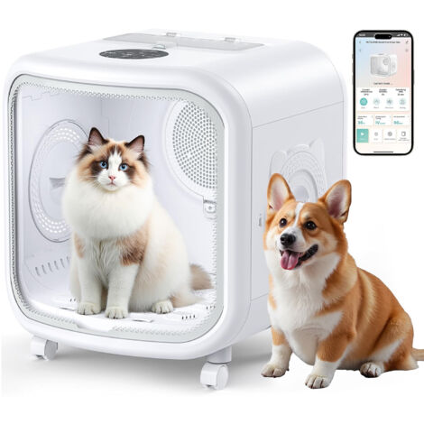Séchoir pulseur pour chien 75L – Ultra silencieux ≤50 dB – Contrôle intelligent via app – Température variable 5°C-35°C – Woox