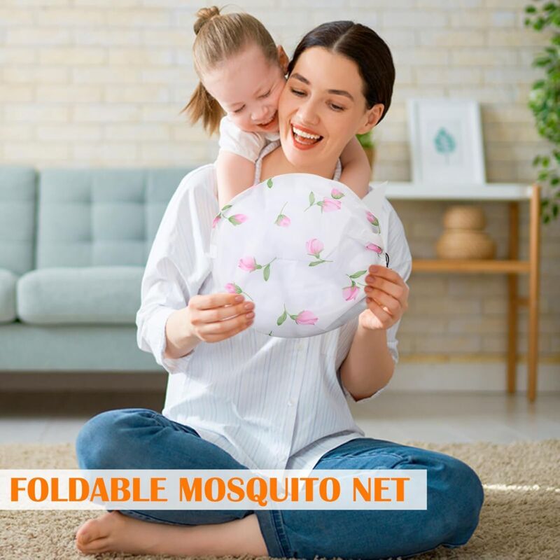Moustiquaire Voyage Pliable Pop-Up 200x80x56cm - Tente De Lit Familiale Blanche Pour Un Sommeil Paisible