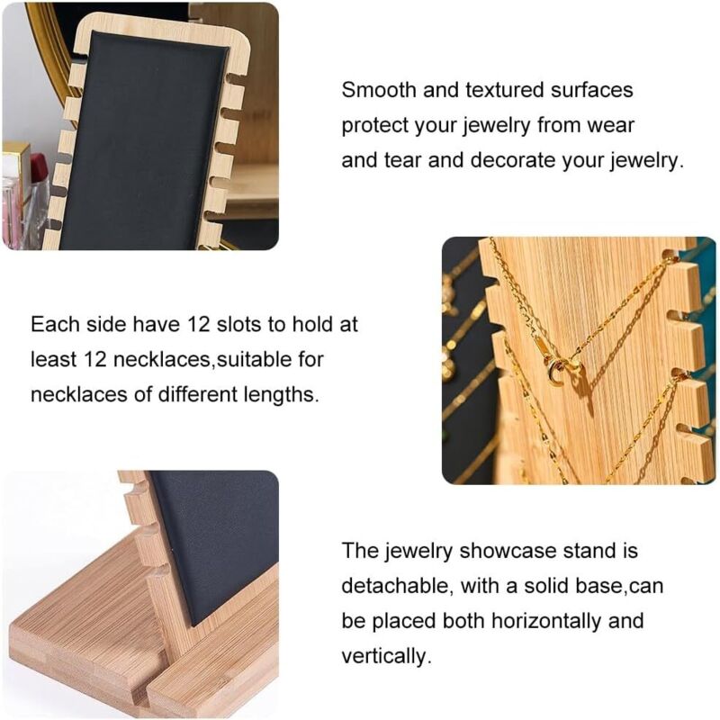 Présentoir à Bijoux En Bois 6 Pièces - Support Collier Et Porte-Bagues Pour Vitrine, Bureau Ou Magasin