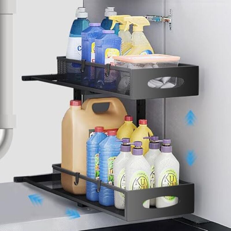 Meltrck - Lot De 2 Rangement Sous Évier - Organisateur Sous Evier Tiroir Coulissant à Extraction