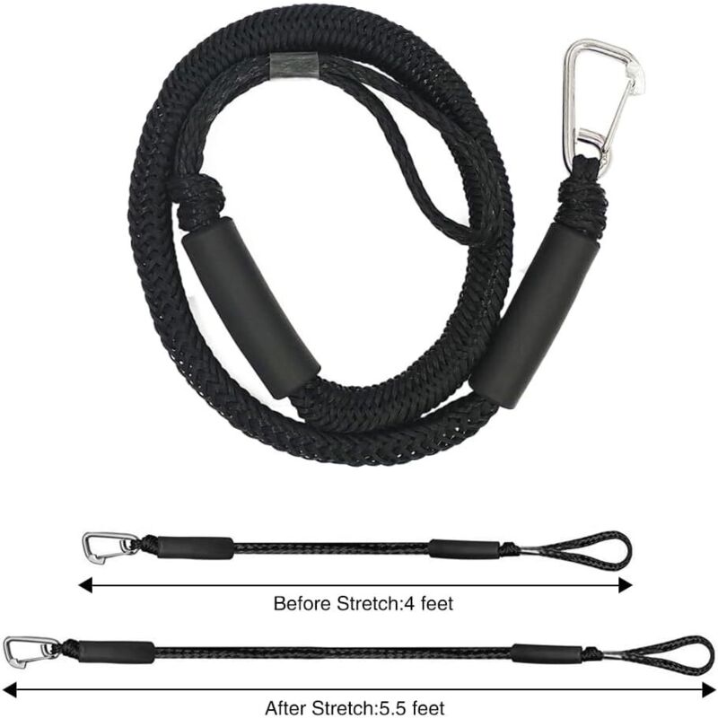 Lot De 2 Cordes D’amarrage De Bateau 10,2m – élastiques, Flottantes, Crochets Et œillets, 1000kg