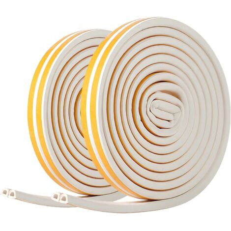 18 m Auarnition adhésive pour porte et fenêtre. 2 rouleaux joint pour portes et fenêtres. Ruban anti-collision caoutchouc bande d'étanchéité auto-adhésive. Bande de mousse en caoutchouc (1/5)