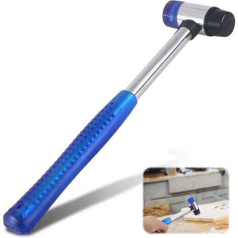 Maillet en Caoutchouc 25 mm, Double Tête, Poignée Caoutchouc Ergonomique, Bleu, 0.17 kg, Outil Polyvalent pour Bricolage et Artisanat (1/5)