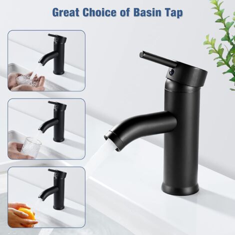 AICA Colonne de douche noire avec robinet, ensemble de douche, réglable