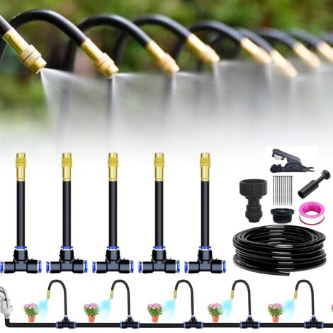 Système d'irrigation automatique pour jardins courbés à 360°, système d'irrigation automatique de jardin, kit d'irrigation automatique de jardin pour plantes de serre, lits surélevés (5m)