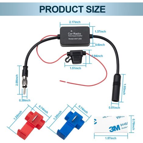 Amplificateur D'antenne Auto Universel 25 DB – Pour FM/DAB/AM – 12-30V, Gain élevé, Faible Bruit – Connecteur SMB – Améliore La Réception Radio