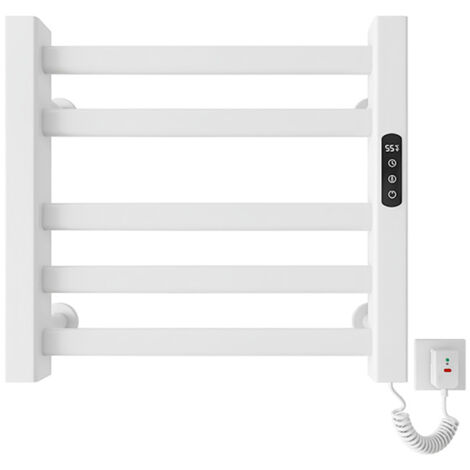 Largeight – Sèche-serviettes électrique avec affichage numérique – Température réglable de 30 à 70°C – Minuterie 1 à 9 heures – IPX5 étanche - R308-blanc
