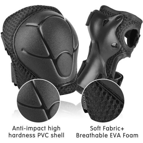 Ensemble Casque + Protections Enfants (Genoux, Coudes, Poignets) - Ajustable, Pour Skate, Vélo, Trotinette, Sports