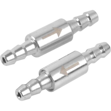 Lot de 2 clapets anti-retour en acier inoxydable pour aquarium de 3,6 mm, tuyau d'air et système de CO2, convient pour tuyaux d'air de 4 à 6 mm (1/5)