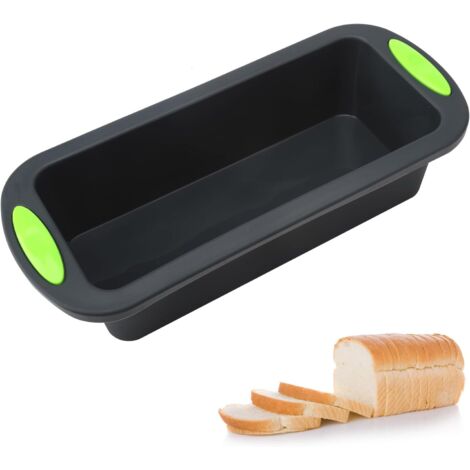 28 x 12 x 6,5 cm - Moule à pain en silicone - Sans BPA - Pour gâteaux et pains - Gris (1/5)
