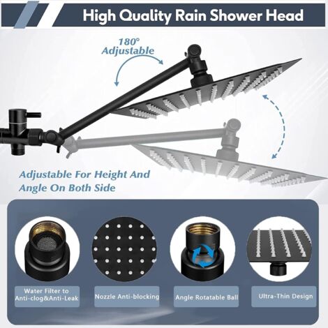 Pommeau De Douche Pluie Haute Pression 6" - Chromé, Ajustable - Eolax