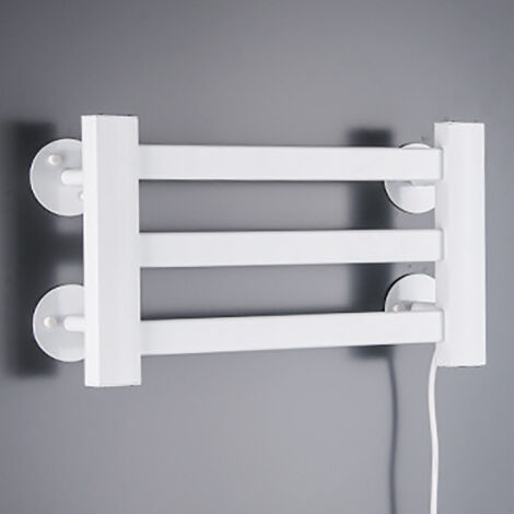 [JAMAIS UTILISÉ]Sèche-Serviettes Électrique,salle de bain température constante 120W murale sans poinçonnage, 3 couches blanc (1/4)