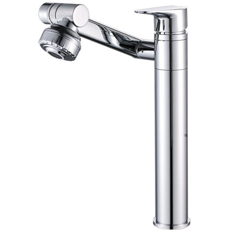 Robinet de salle de bain pivotant, mitigeur de lavabo, montage sur comptoir, robinet anti-éclaboussures, pommeau de douche, aérateur, robinet de salle de bain (1/5)